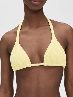 Hunza G Yellow Tammy Bikini *Top Only* Triangle *As Is*